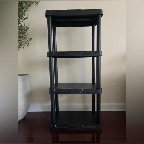 4-Tier Light Duty Storage Shelf Shelves Plastic Shelving Unit 47”H x 21”W x 13”D - Picture 3 of 12